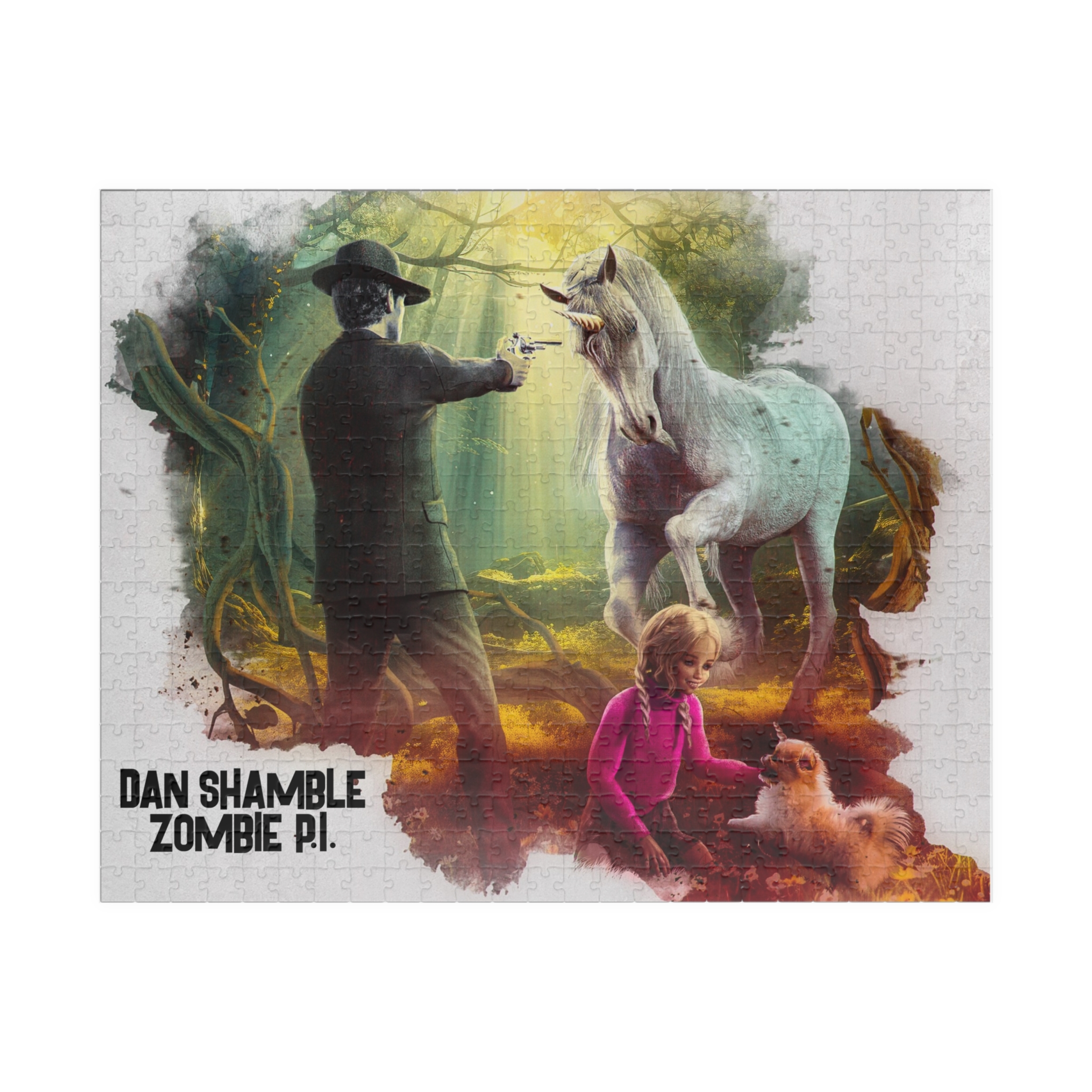 520 piece jigsaw puzzle of Dan Shamble, Zombie P.I. Horn Dogs cover art